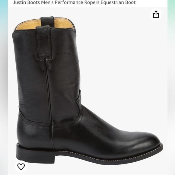 Justin Kipskin J-Flex Comfort Boots Black - Picture 1 of 12